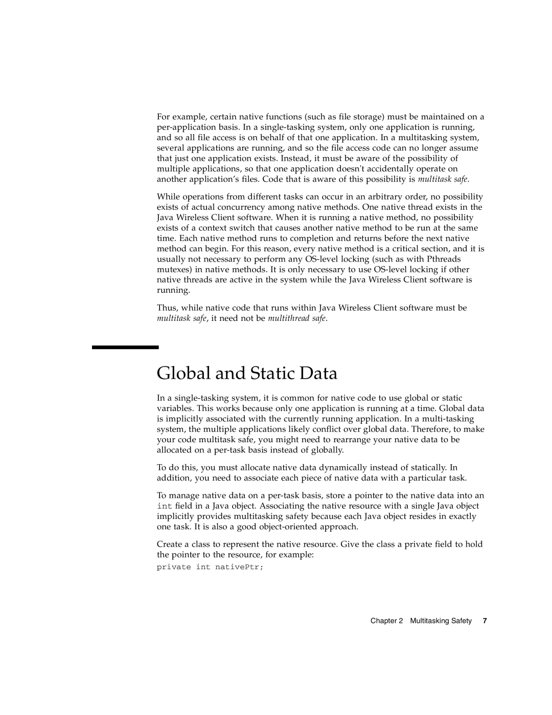 Sun Microsystems 2 manual Global and Static Data 