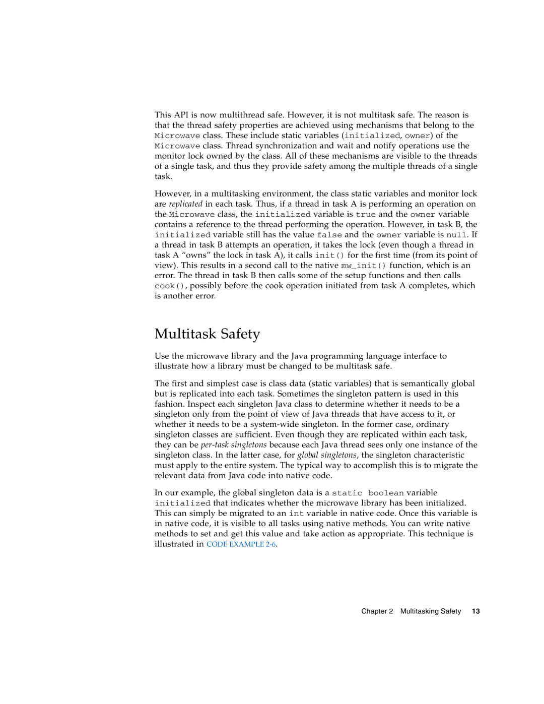 Sun Microsystems 2 manual Multitask Safety 