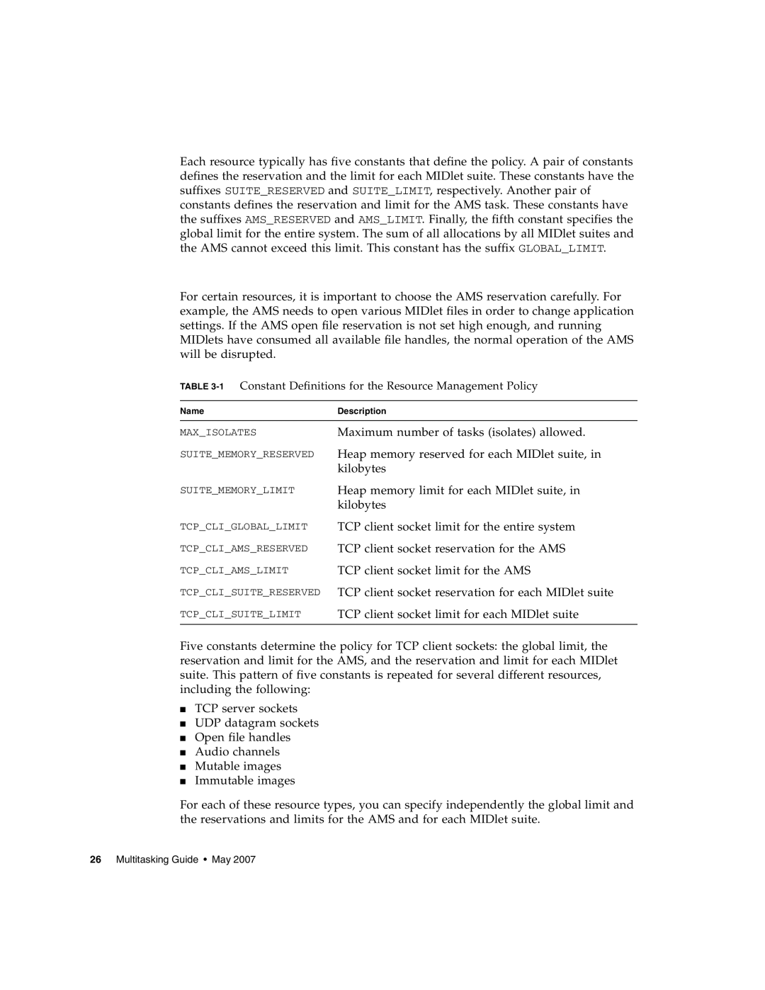 Sun Microsystems 2 manual Maximum number of tasks isolates allowed 