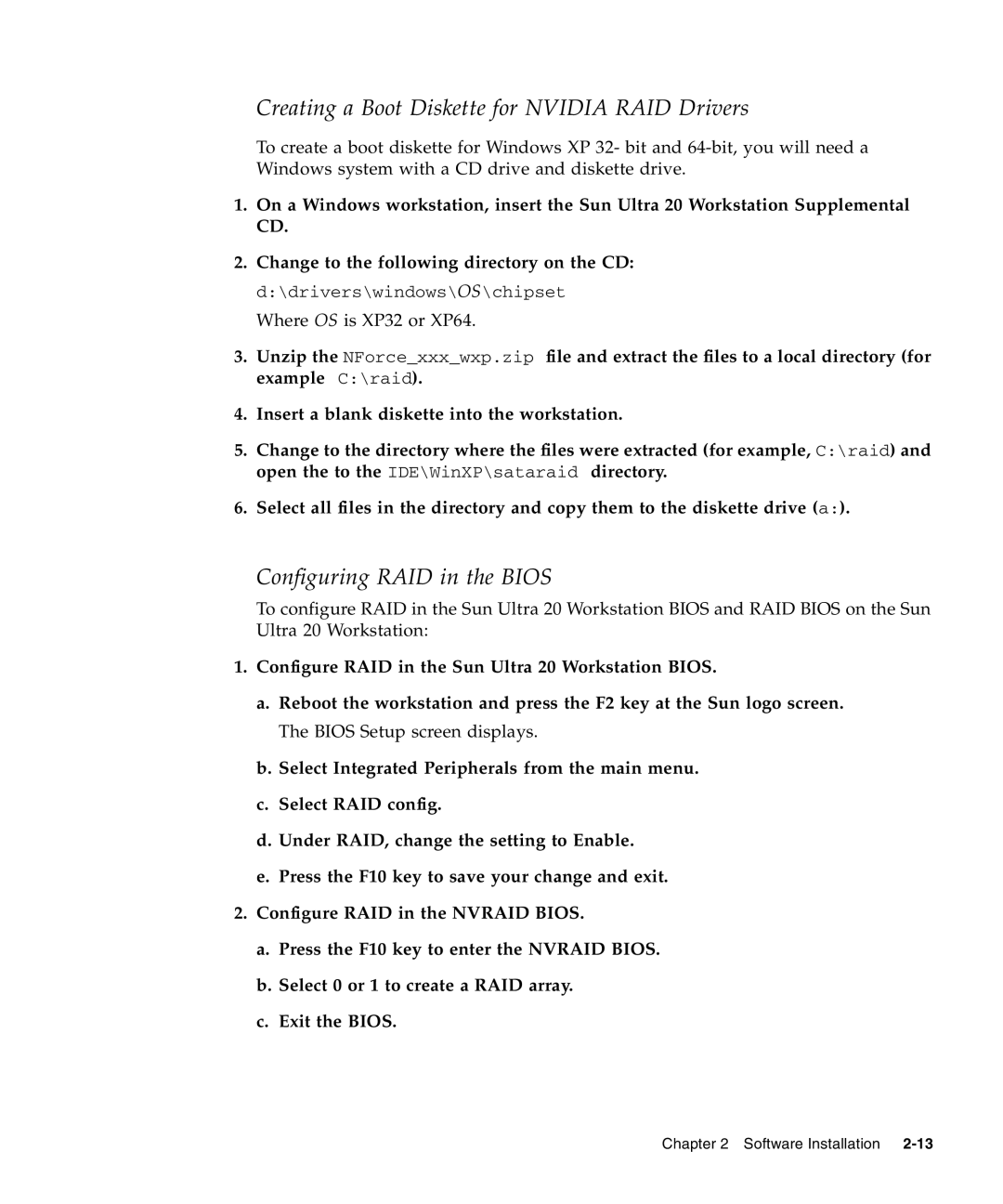 Sun Microsystems 20 manual Creating a Boot Diskette for Nvidia RAID Drivers 