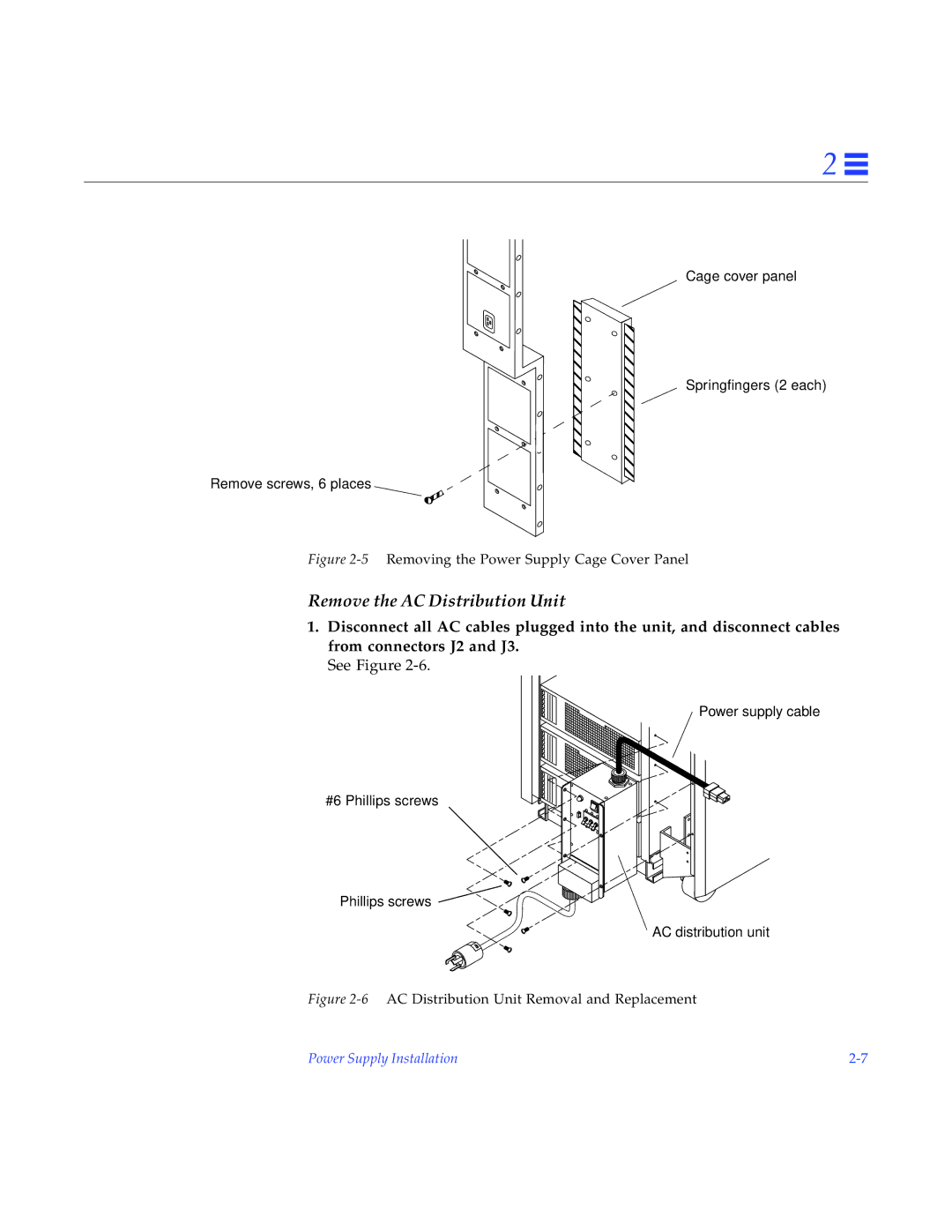 Sun Microsystems 2000E installation manual Remove the AC Distribution Unit 