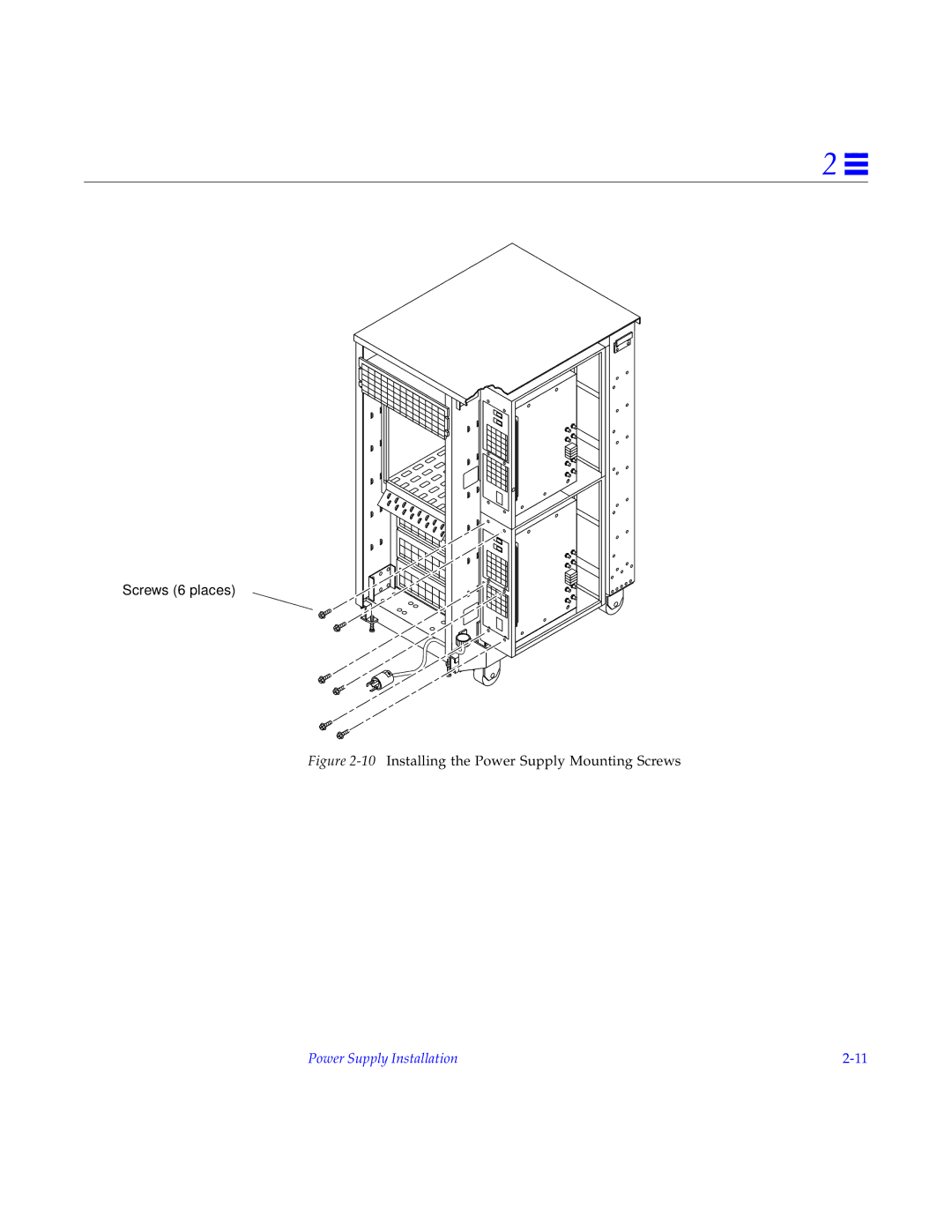 Sun Microsystems 2000E installation manual Screws 6 places 