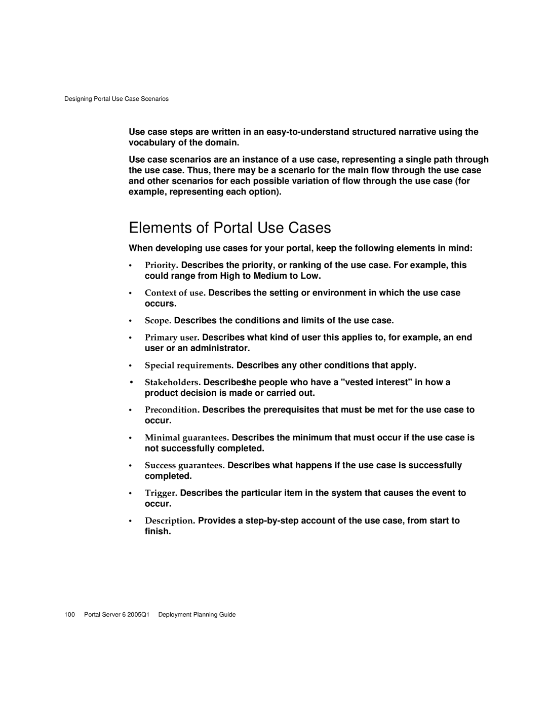 Sun Microsystems 2005Q1 manual Elements of Portal Use Cases 