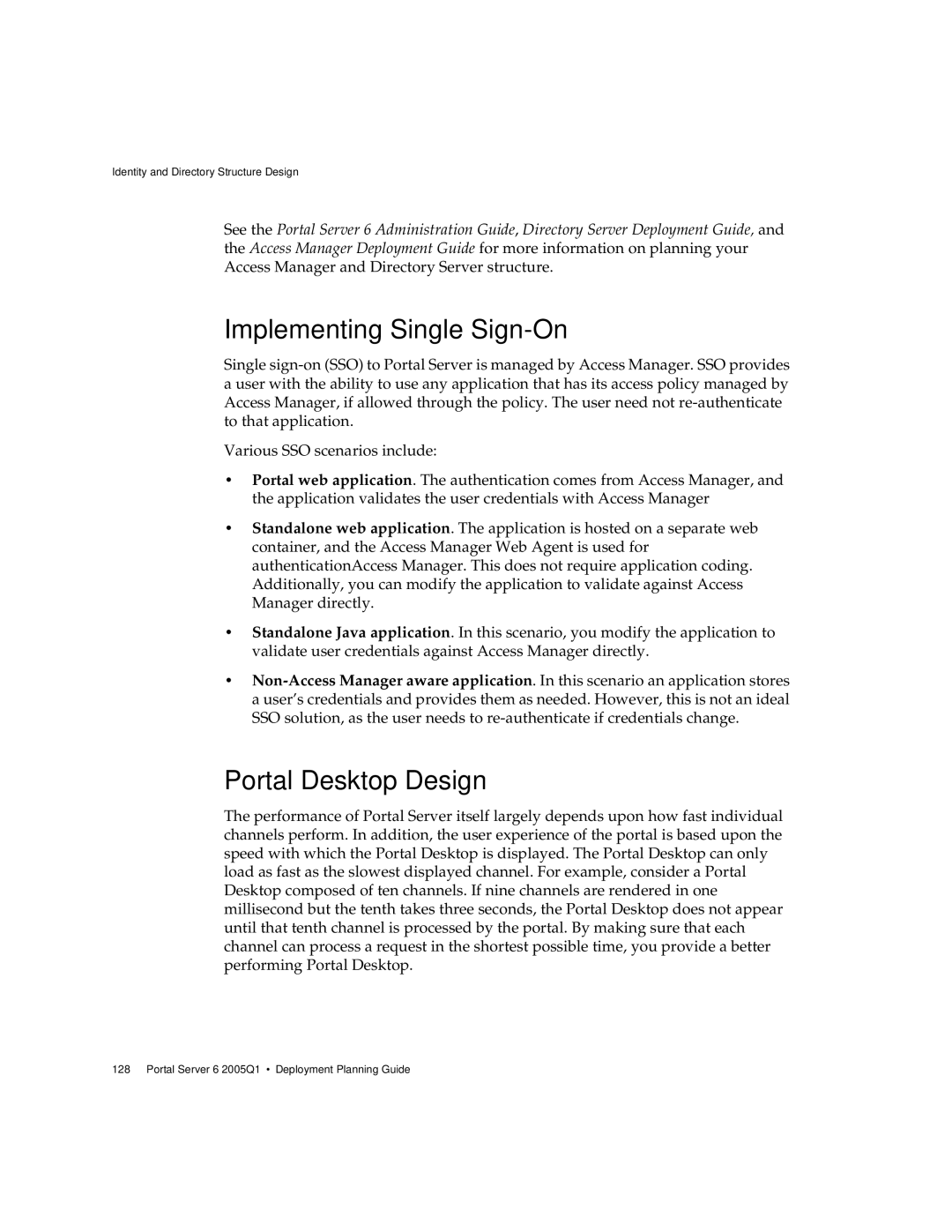 Sun Microsystems 2005Q1 manual Implementing Single Sign-On, Portal Desktop Design 