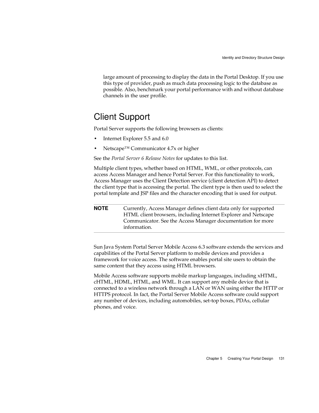 Sun Microsystems 2005Q1 manual Client Support 