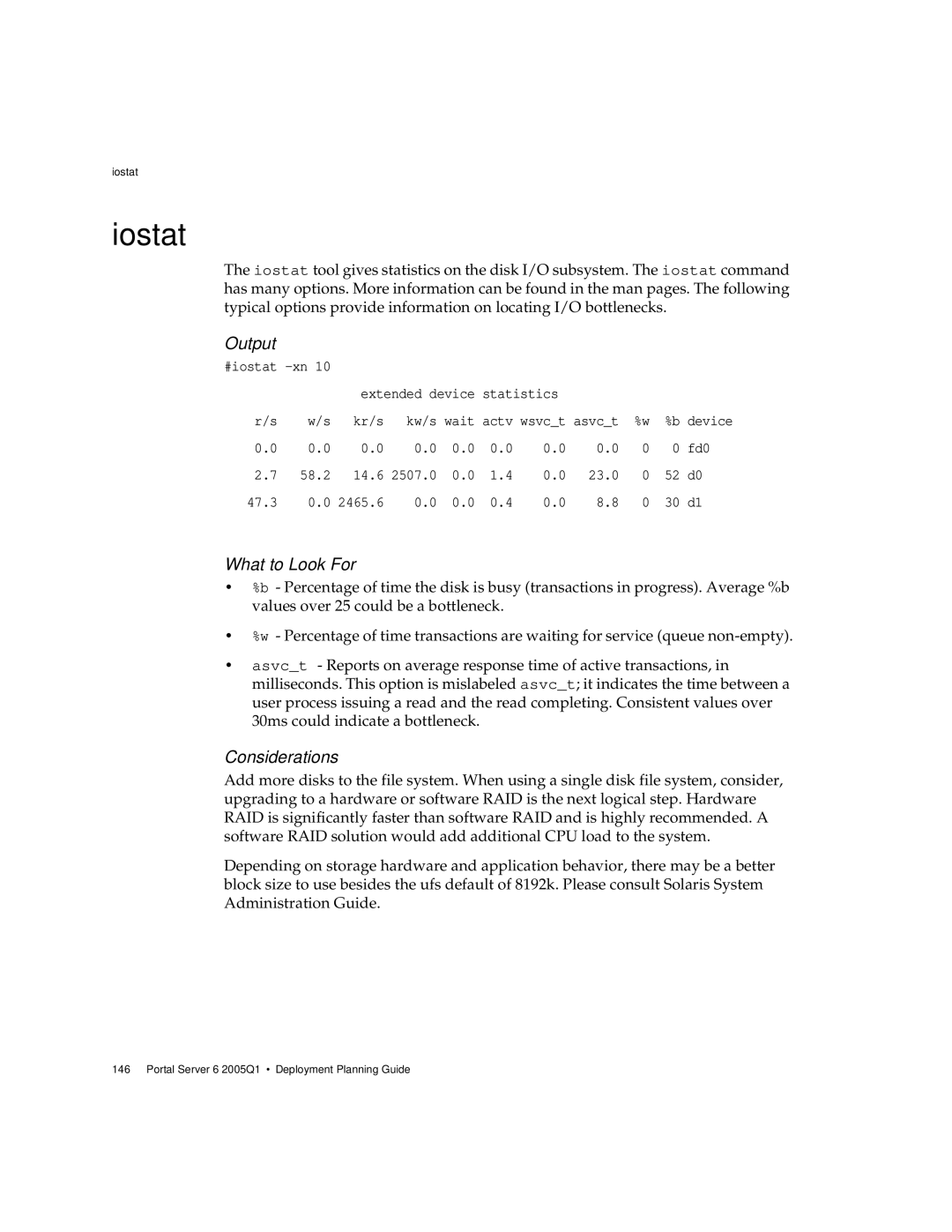 Sun Microsystems 2005Q1 manual Iostat 