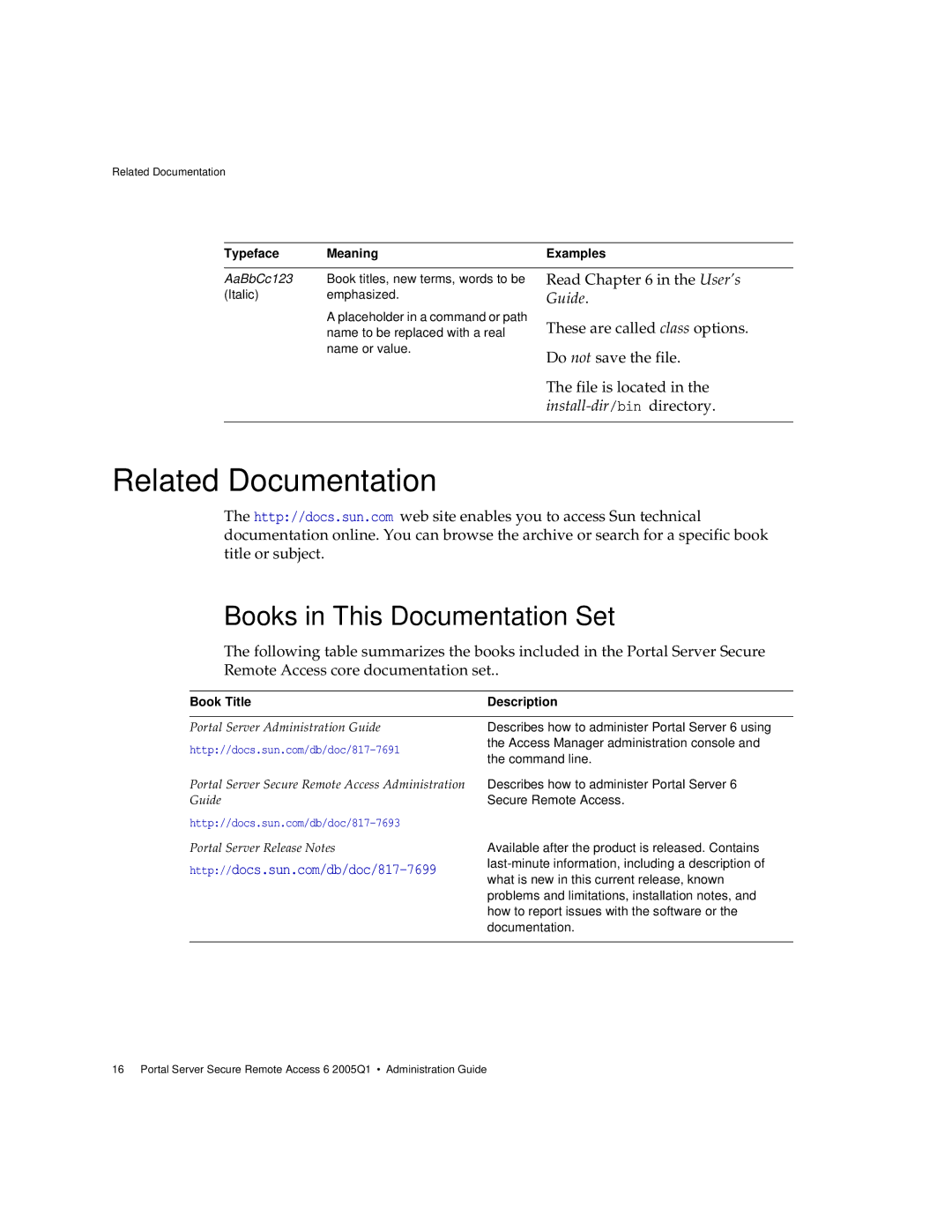 Sun Microsystems 2005Q1 manual Related Documentation, Books in This Documentation Set 