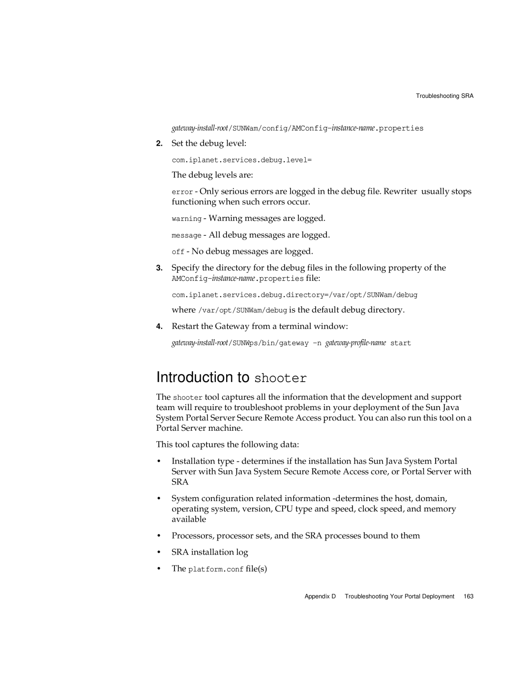 Sun Microsystems 2005Q1 manual Introduction to shooter, Sra 