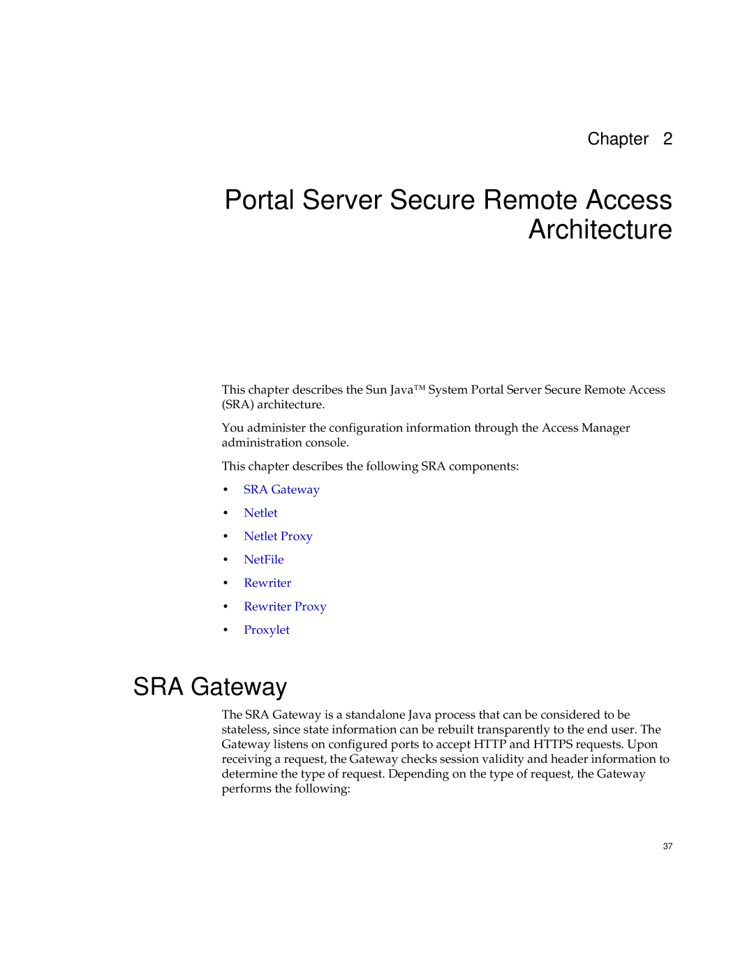 Sun Microsystems 2005Q1 manual Portal Server Secure Remote Access Architecture, SRA Gateway 