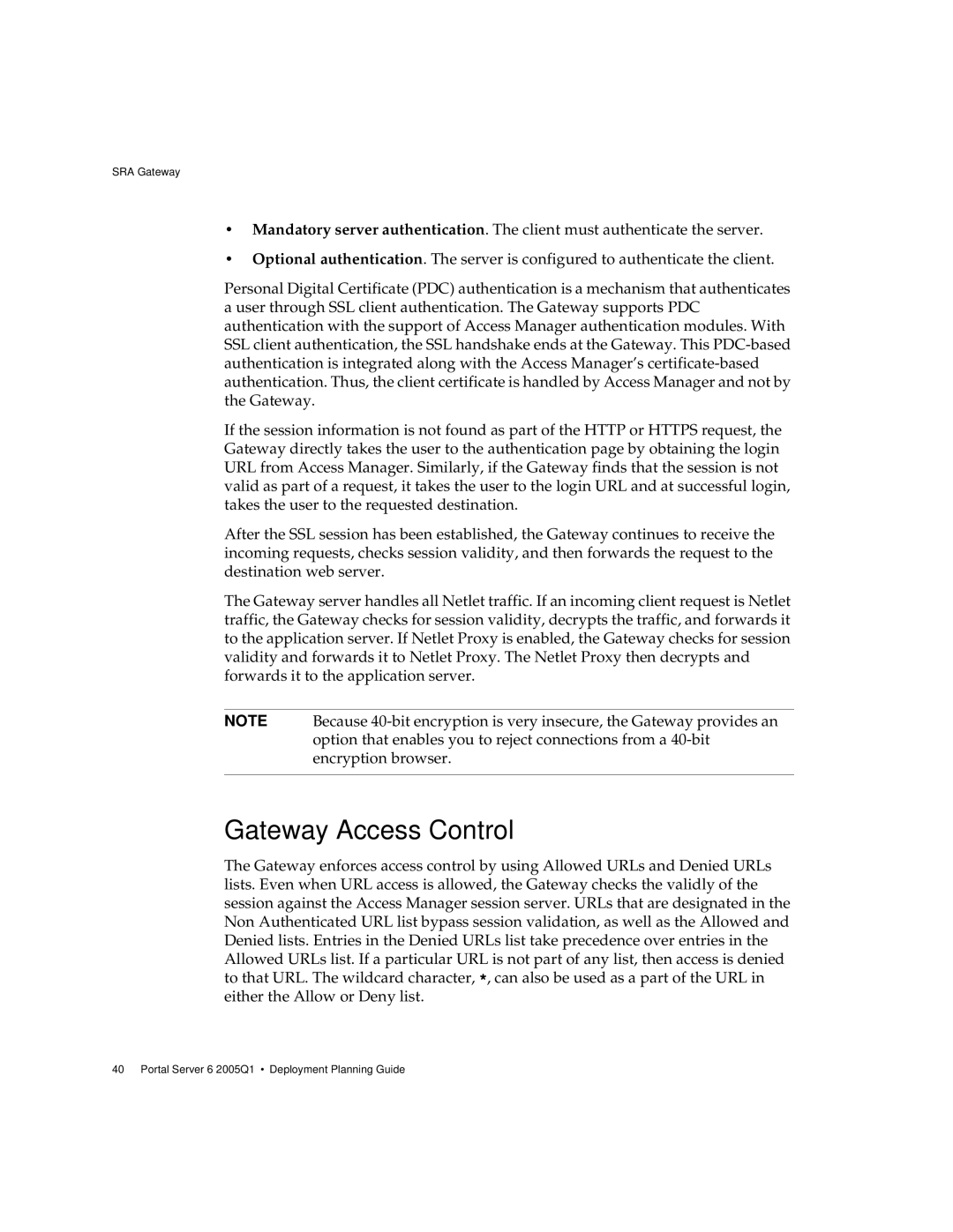 Sun Microsystems 2005Q1 manual Gateway Access Control 