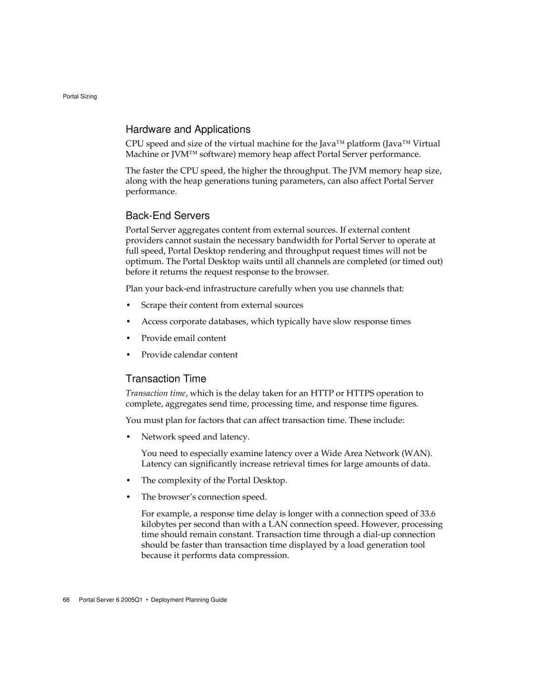 Sun Microsystems 2005Q1 manual Hardware and Applications, Back-End Servers, Transaction Time 