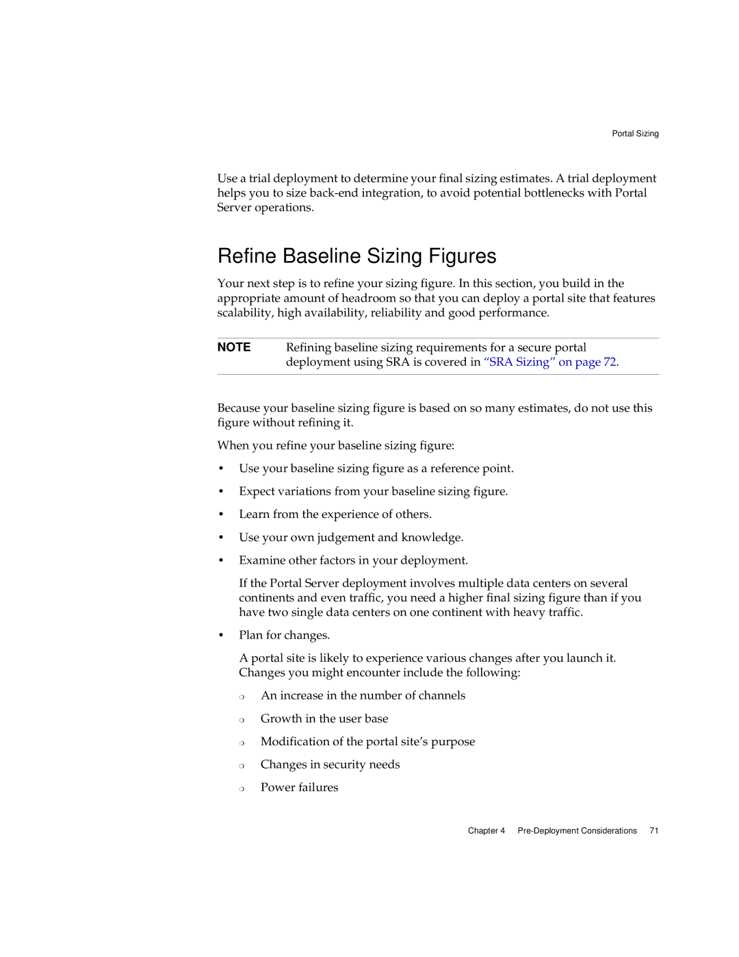 Sun Microsystems 2005Q1 manual Refine Baseline Sizing Figures 