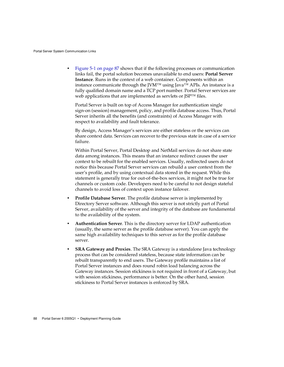 Sun Microsystems 2005Q1 manual Portal Server System Communication Links 