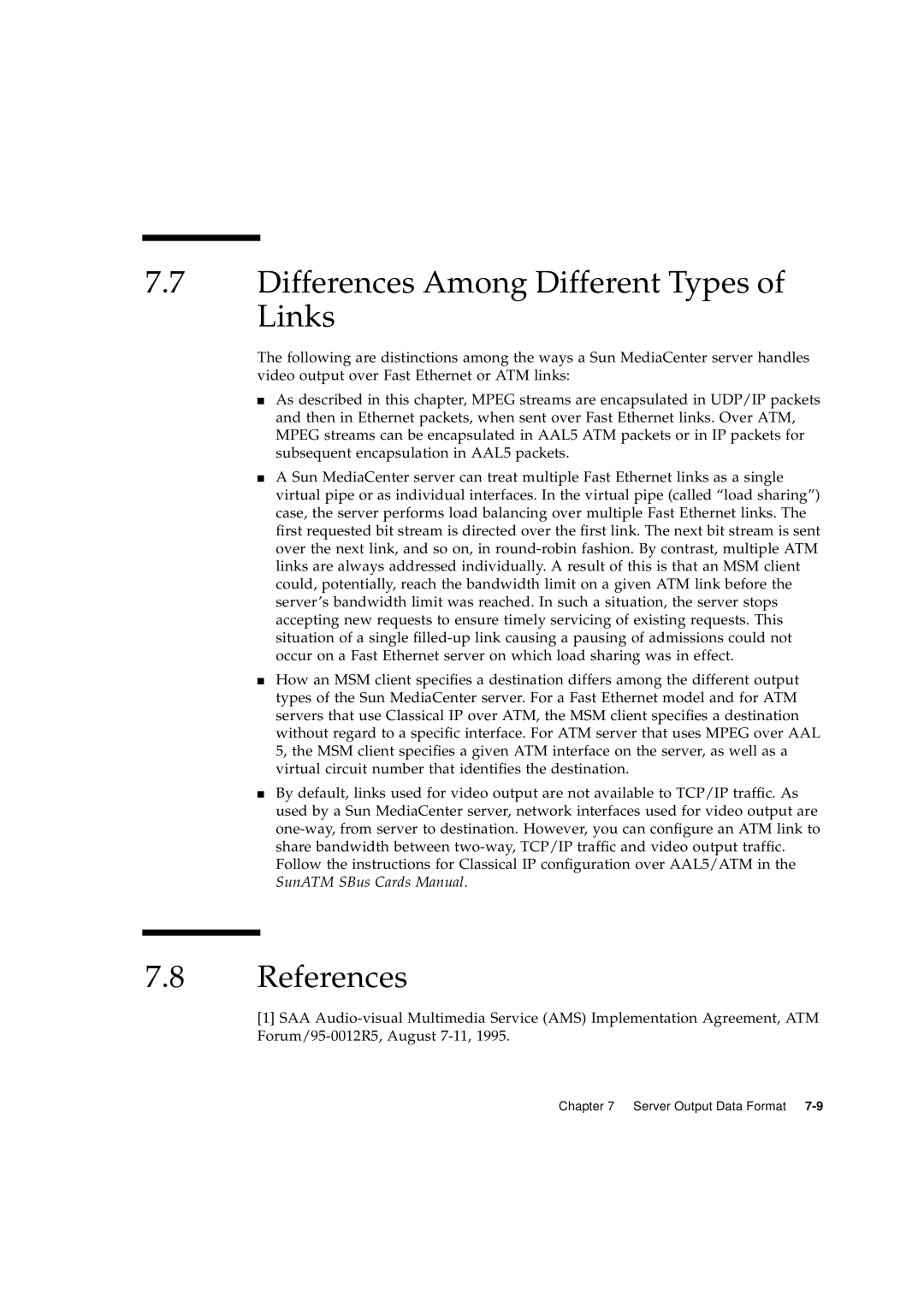 Sun Microsystems 2.1 manual Differences Among Different Types of Links, References 