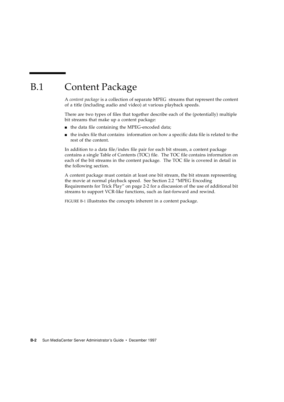 Sun Microsystems 2.1 manual B.1 Content Package 