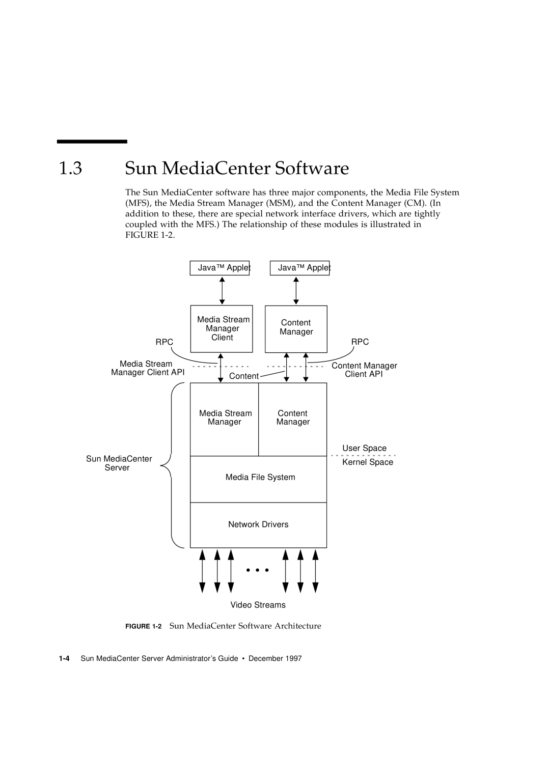 Sun Microsystems 2.1 manual 2 Sun MediaCenter Software Architecture 