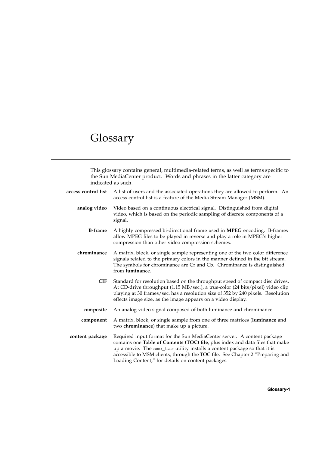 Sun Microsystems 2.1 manual Glossary-1 