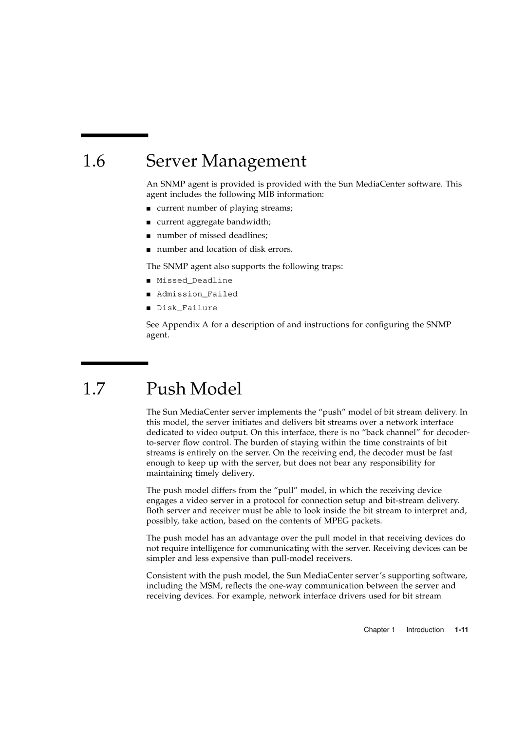 Sun Microsystems 2.1 manual Server Management, Push Model 