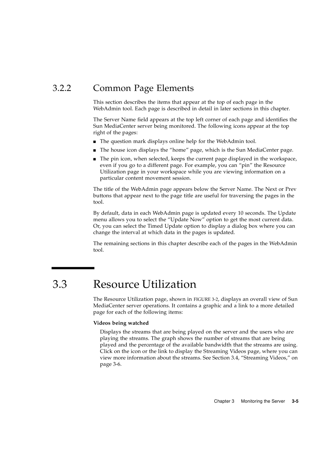 Sun Microsystems 2.1 manual Resource Utilization, Common Page Elements 
