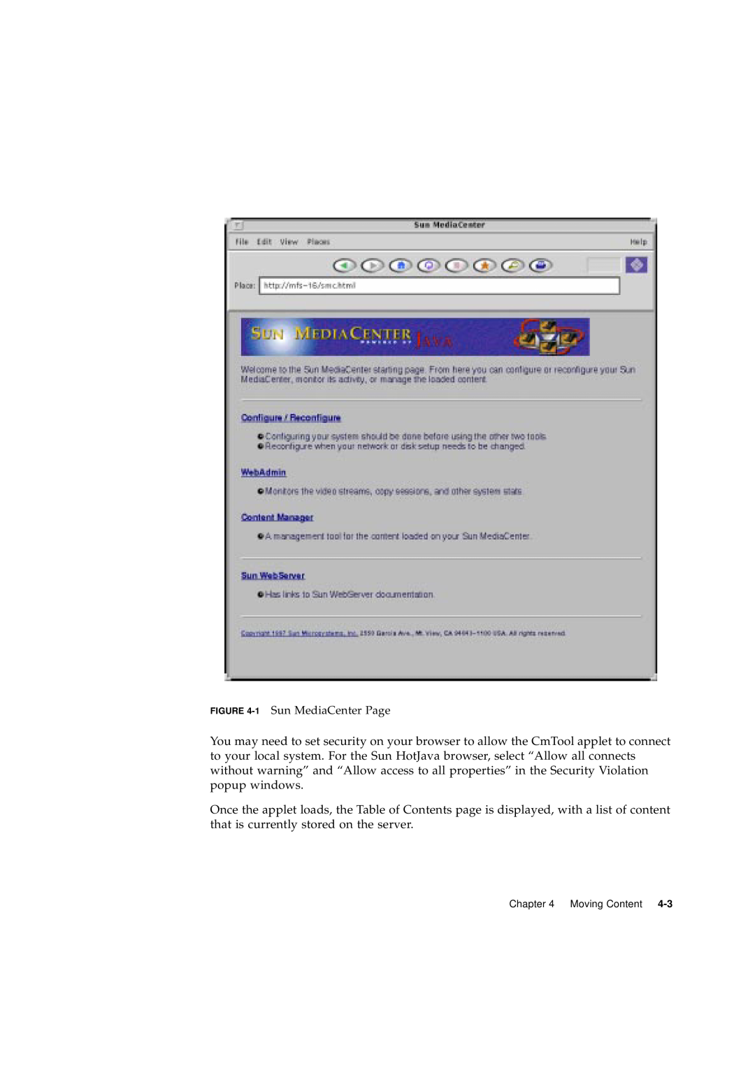 Sun Microsystems 2.1 manual 1 Sun MediaCenter Page, Moving Content 