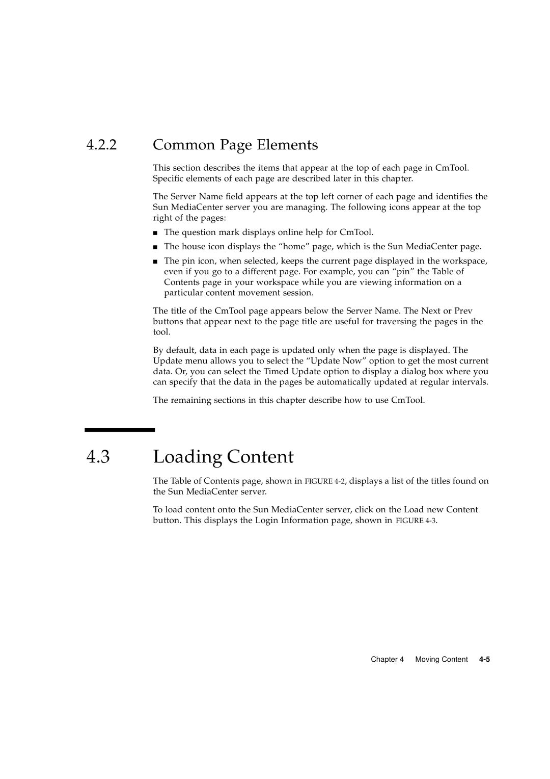 Sun Microsystems 2.1 manual Loading Content, Common Page Elements 
