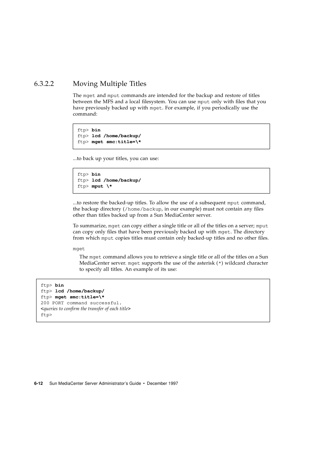 Sun Microsystems 2.1 manual Moving Multiple Titles 