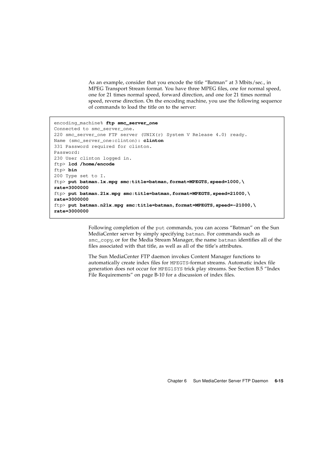 Sun Microsystems 2.1 manual Sun MediaCenter Server FTP Daemon 