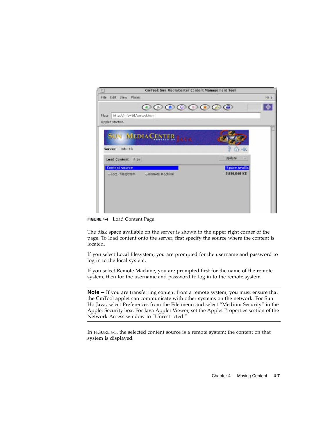 Sun Microsystems 2.1 manual 4Load Content 