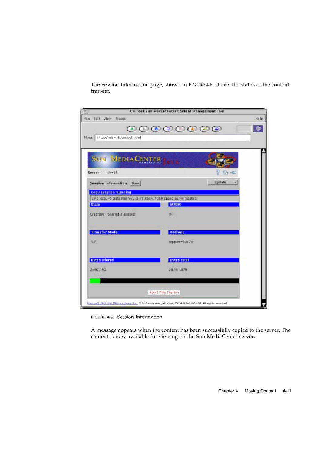 Sun Microsystems 2.1 manual 8Session Information 