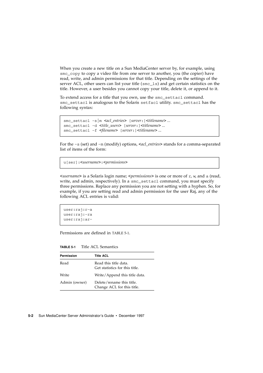 Sun Microsystems 2.1 manual Permissions are deﬁned in Table 