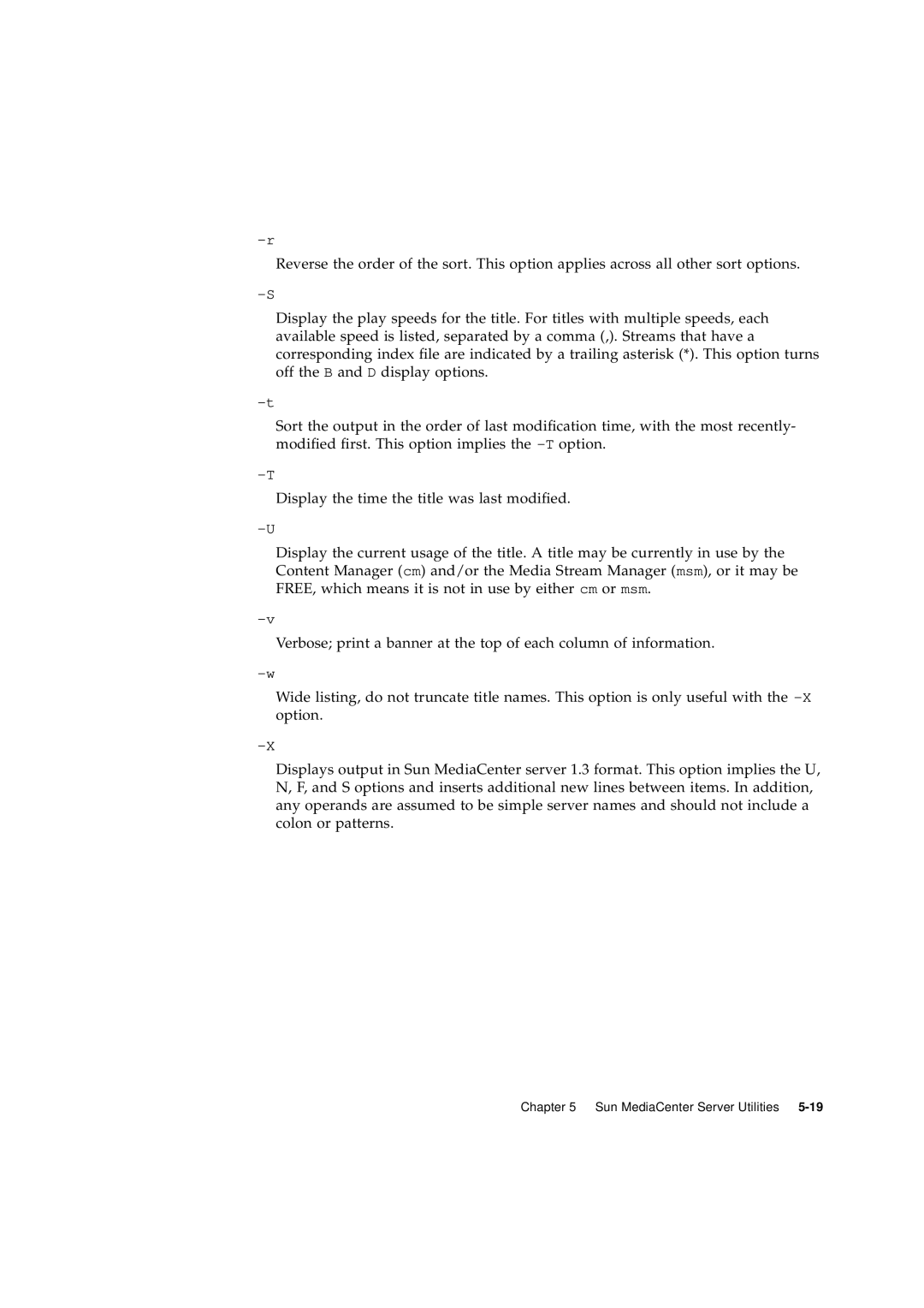 Sun Microsystems 2.1 manual Sun MediaCenter Server Utilities 