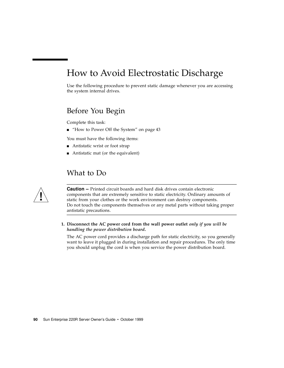 Sun Microsystems 220R manual How to Avoid Electrostatic Discharge, Before You Begin, What to Do 