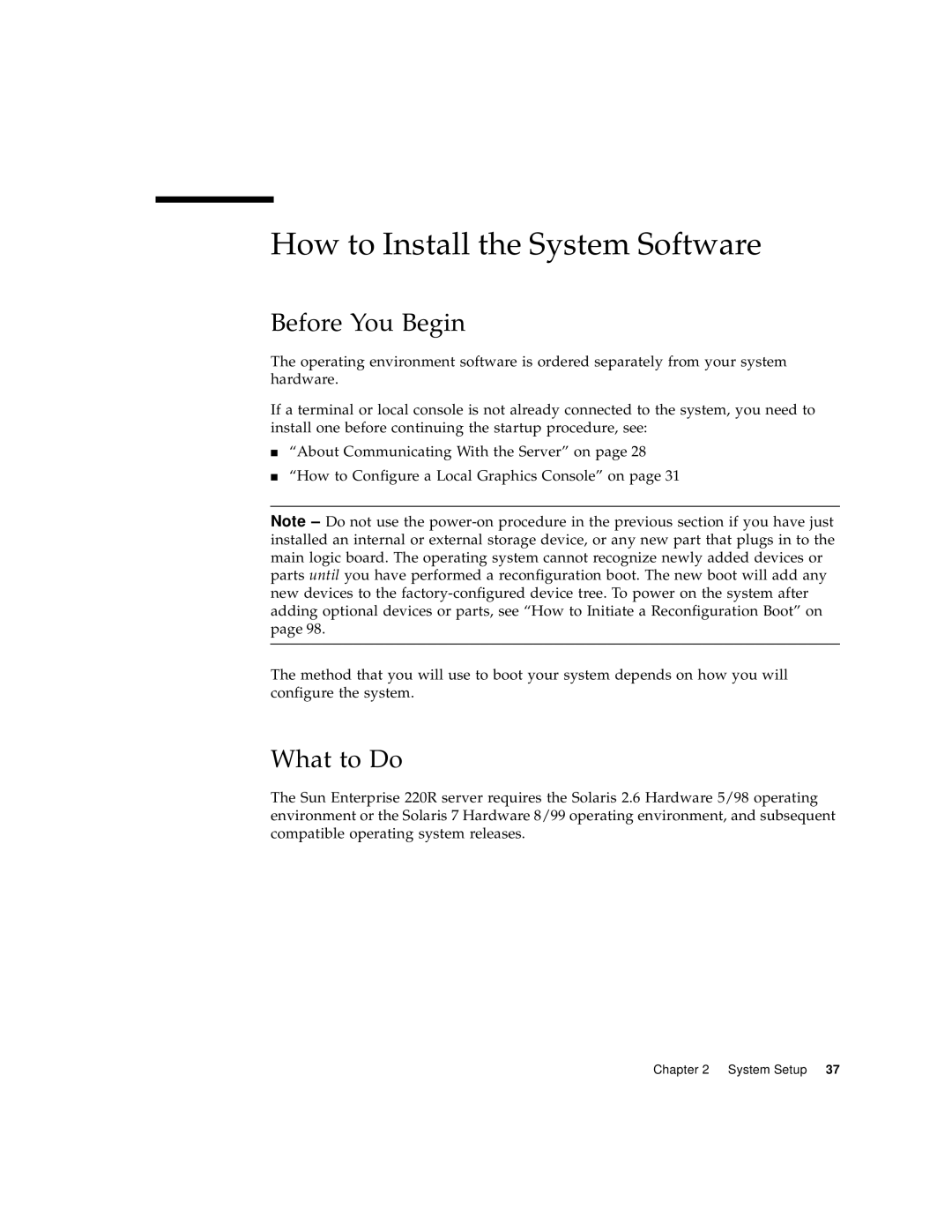 Sun Microsystems 220R manual How to Install the System Software, Before You Begin, What to Do 