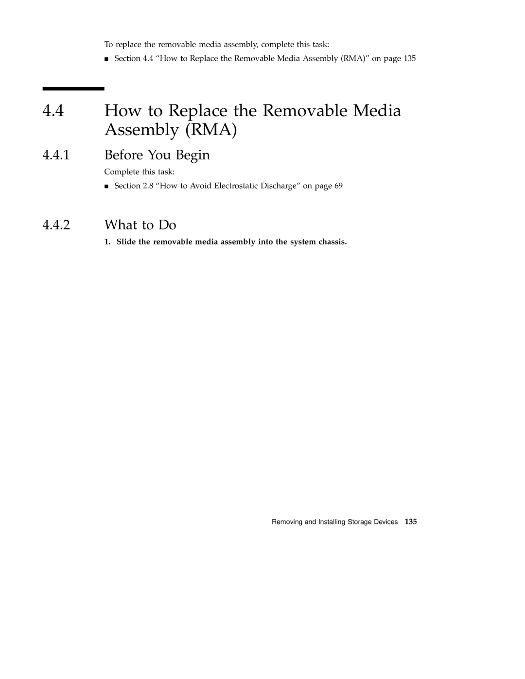 Sun Microsystems 220R service manual How to Replace the Removable Media Assembly RMA 