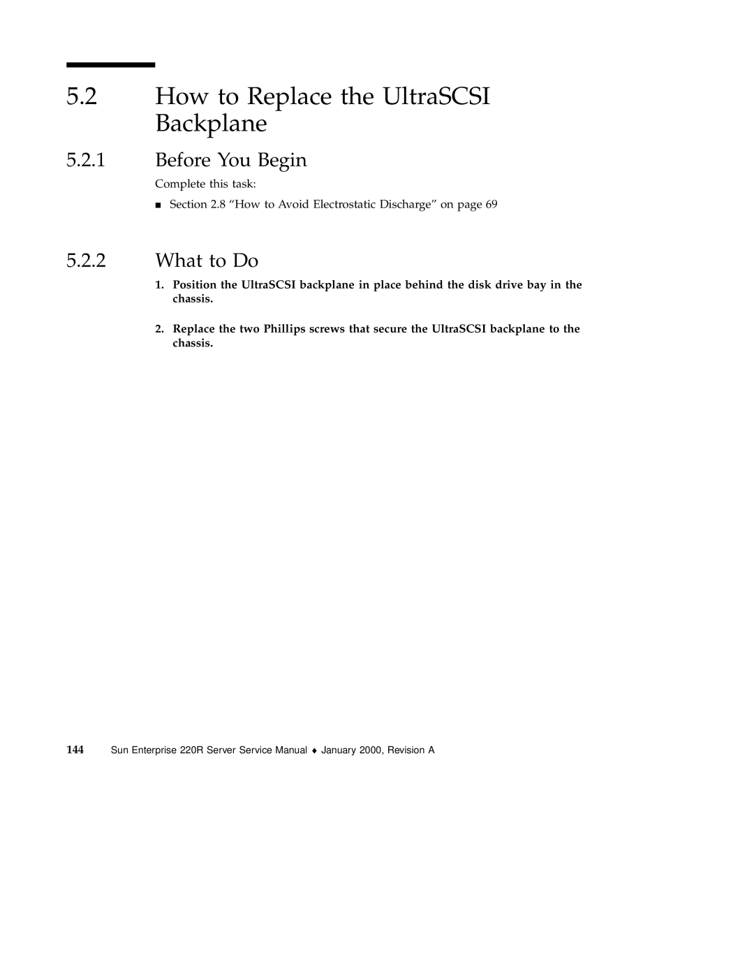 Sun Microsystems 220R service manual How to Replace the UltraSCSI Backplane, Before You Begin 