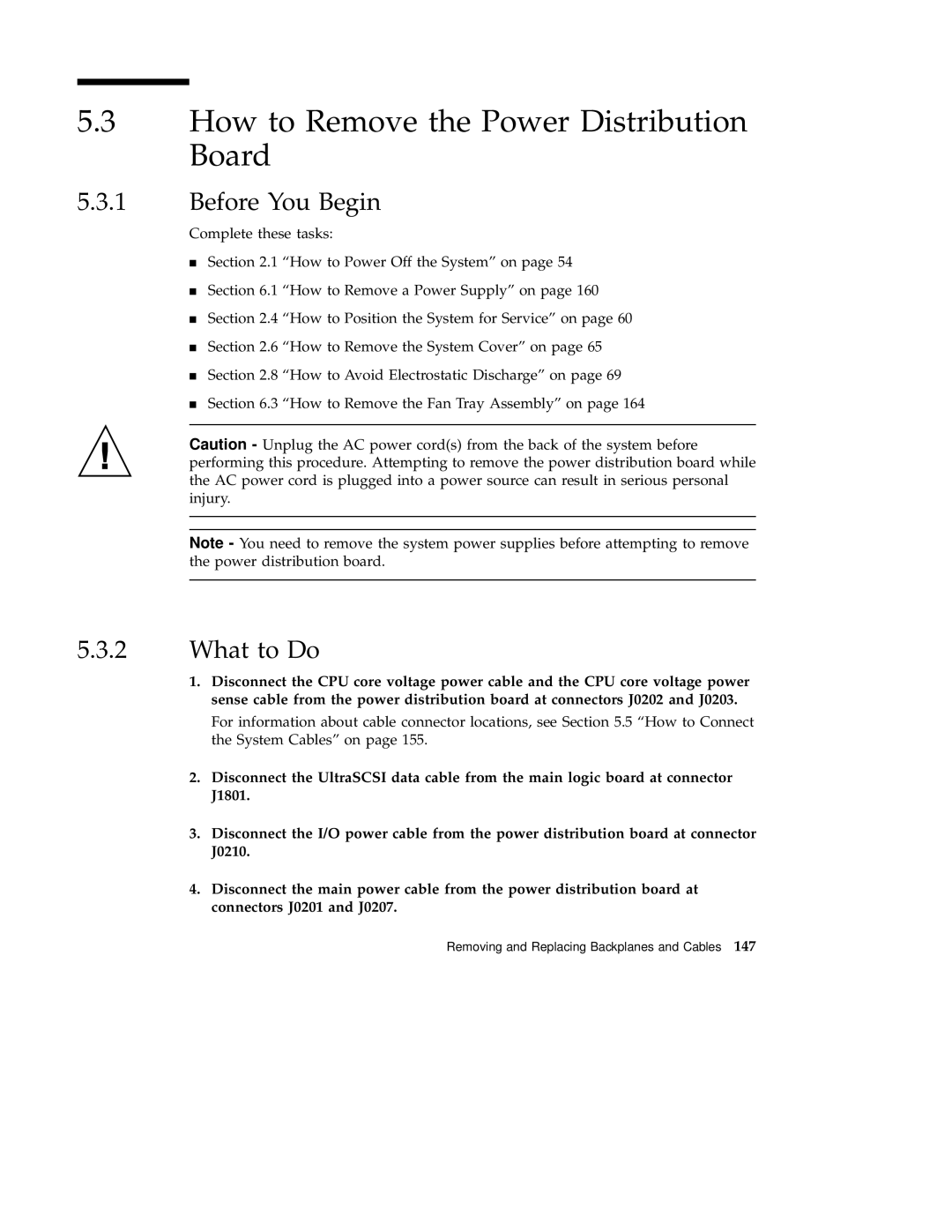 Sun Microsystems 220R service manual How to Remove the Power Distribution Board, Before You Begin 