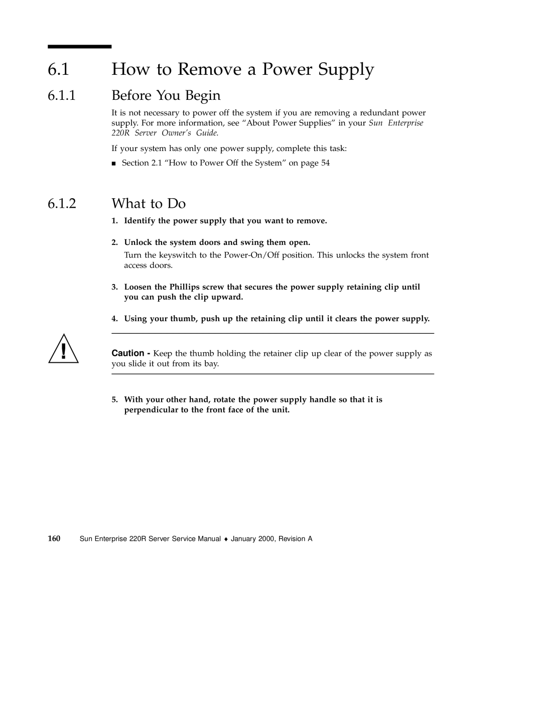 Sun Microsystems 220R service manual How to Remove a Power Supply, Before You Begin 