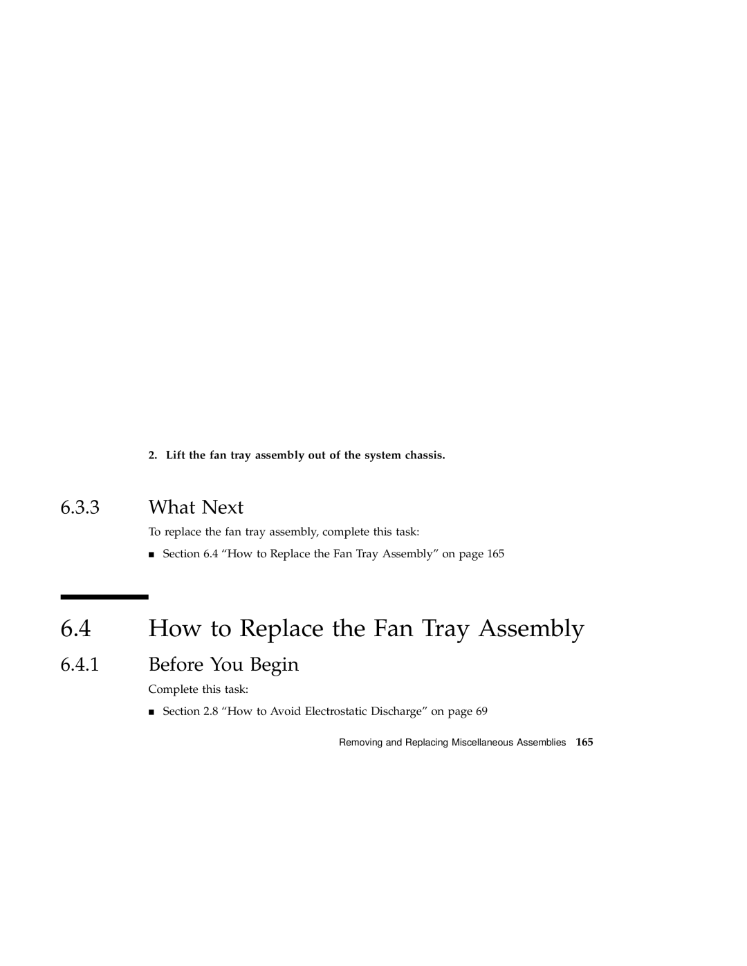 Sun Microsystems 220R How to Replace the Fan Tray Assembly, Lift the fan tray assembly out of the system chassis 