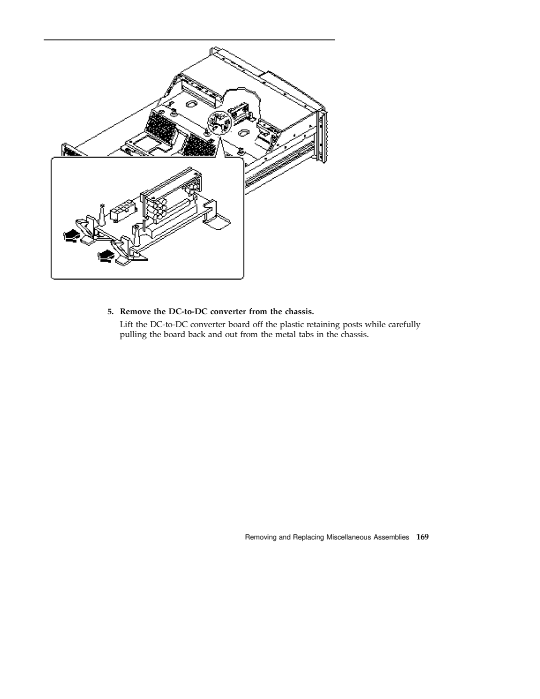 Sun Microsystems 220R service manual Remove the DC-to-DC converter from the chassis 