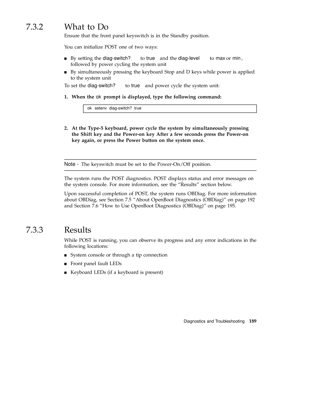 Sun Microsystems 220R service manual Results, When the ok prompt is displayed, type the following command 