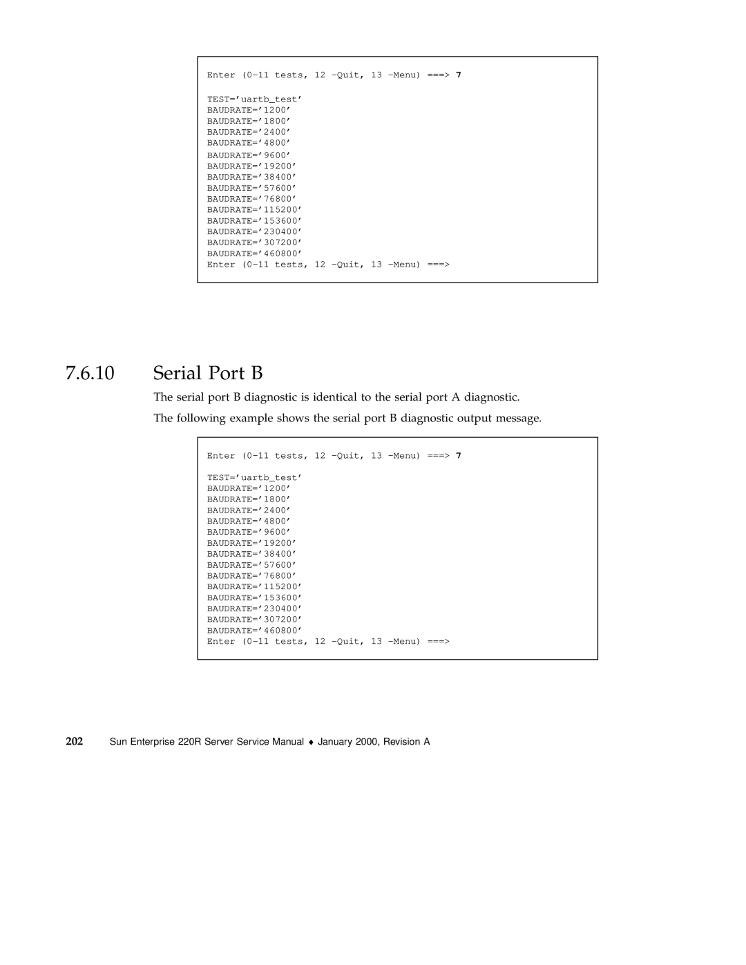 Sun Microsystems 220R service manual Serial Port B 