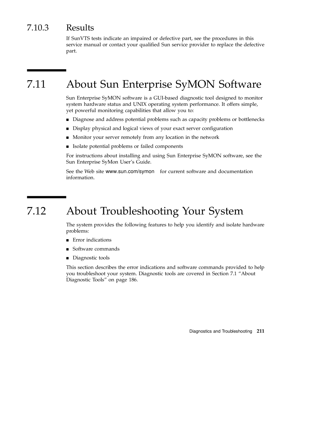 Sun Microsystems 220R service manual About Sun Enterprise SyMON Software, About Troubleshooting Your System 