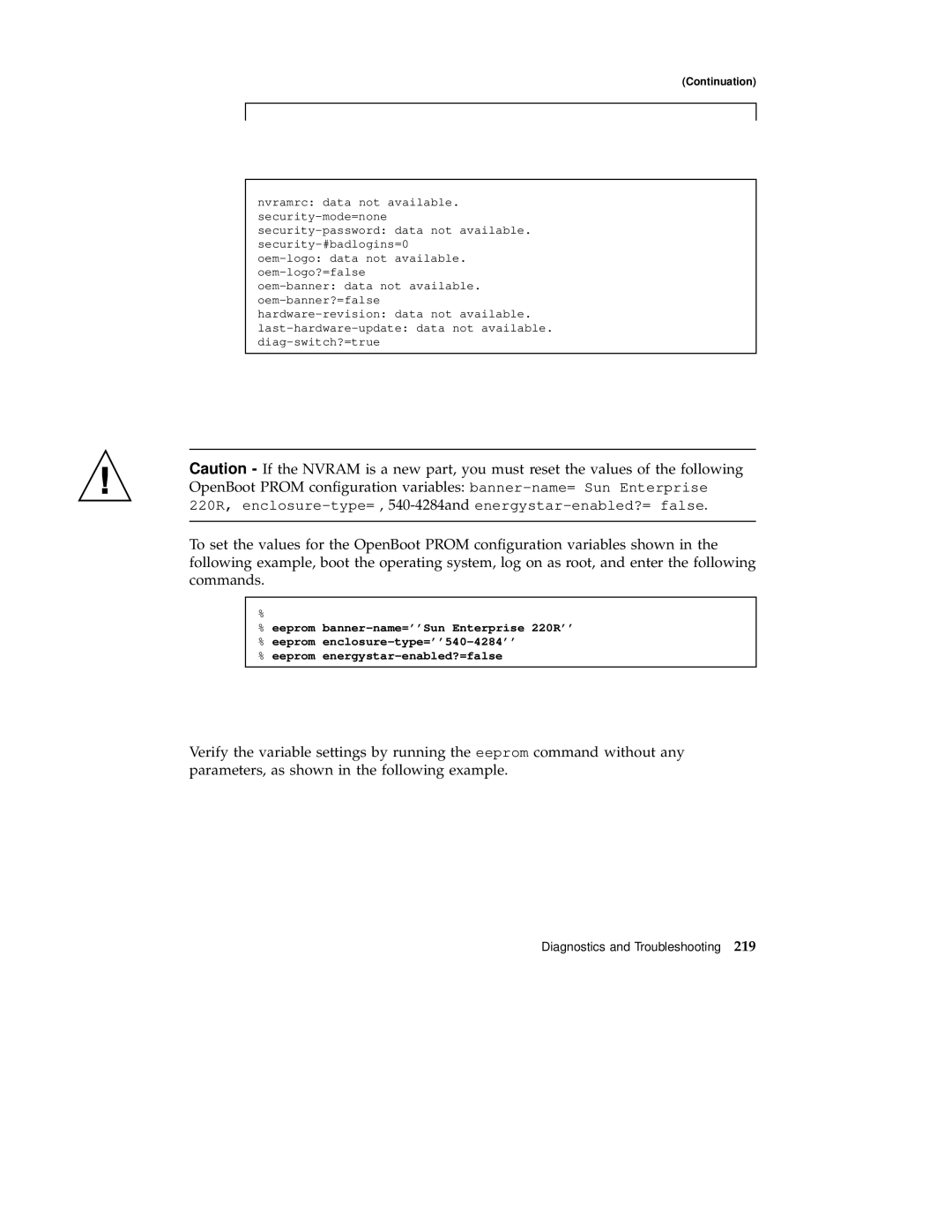 Sun Microsystems 220R service manual Continuation 