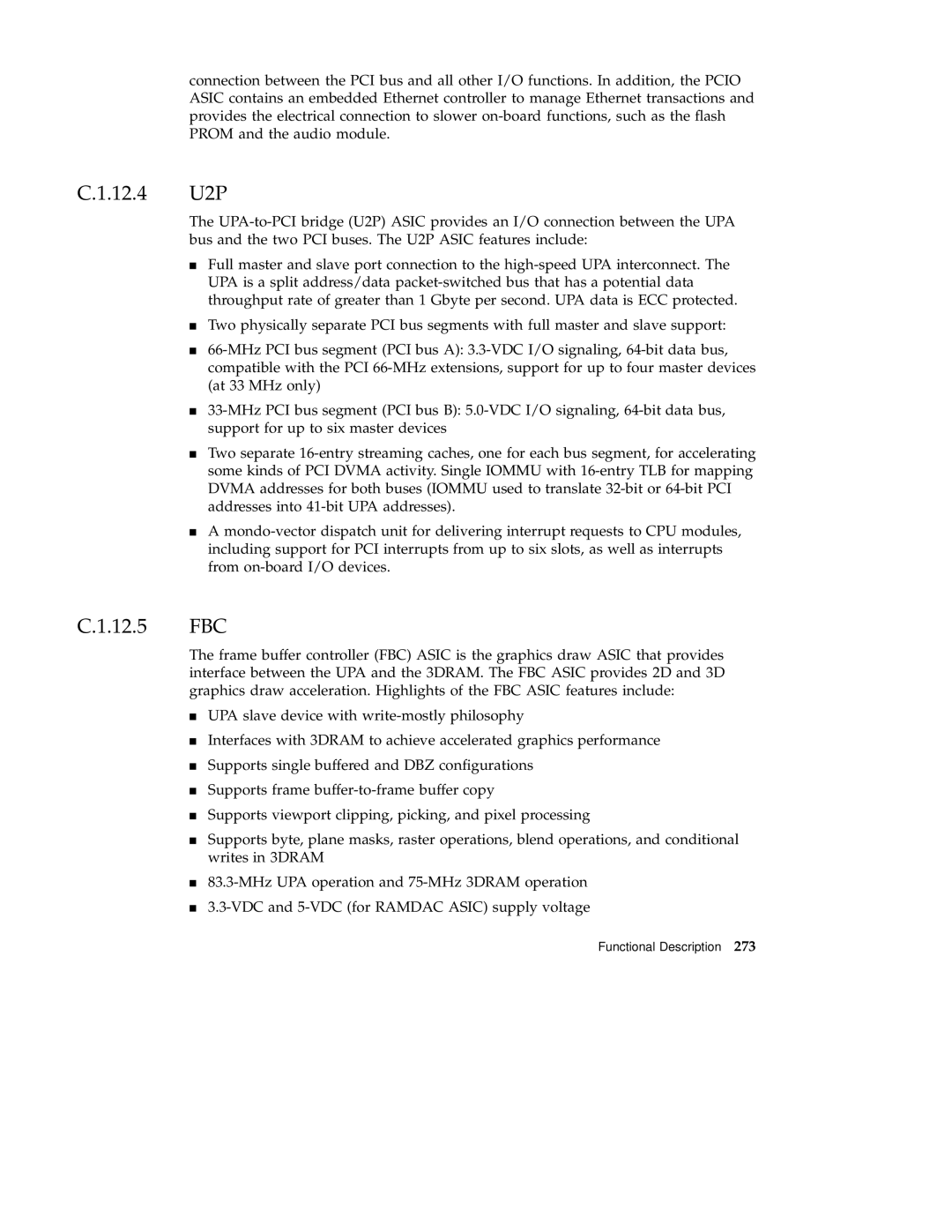 Sun Microsystems 220R service manual 12.4 U2P, 12.5 FBC 