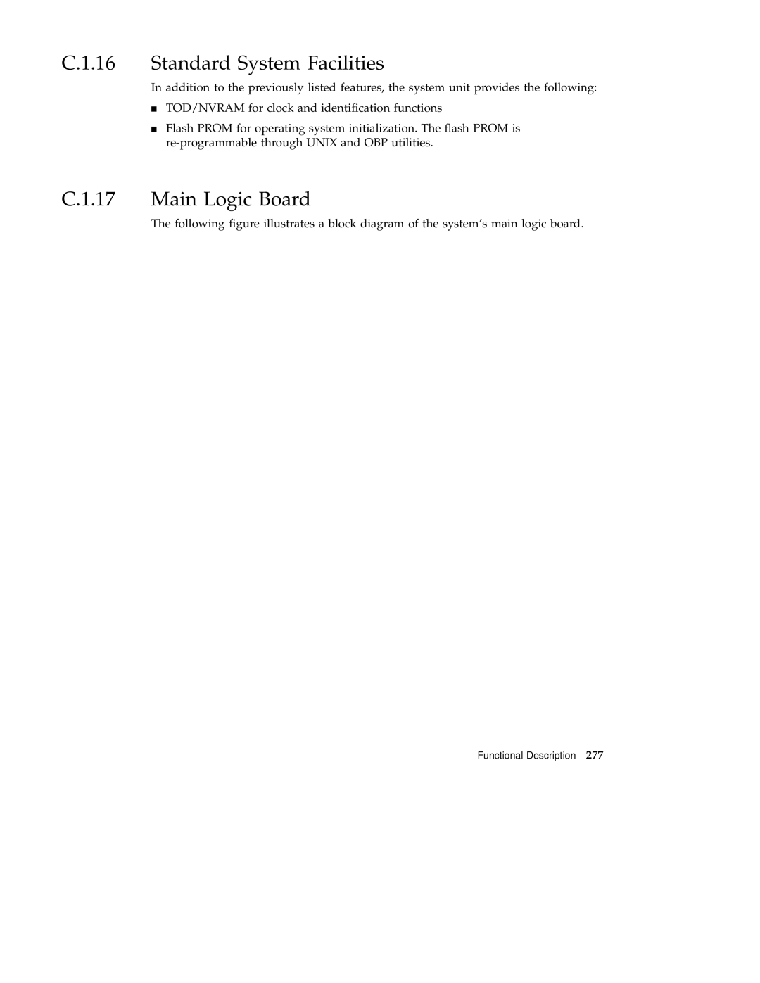 Sun Microsystems 220R service manual Standard System Facilities, Main Logic Board 