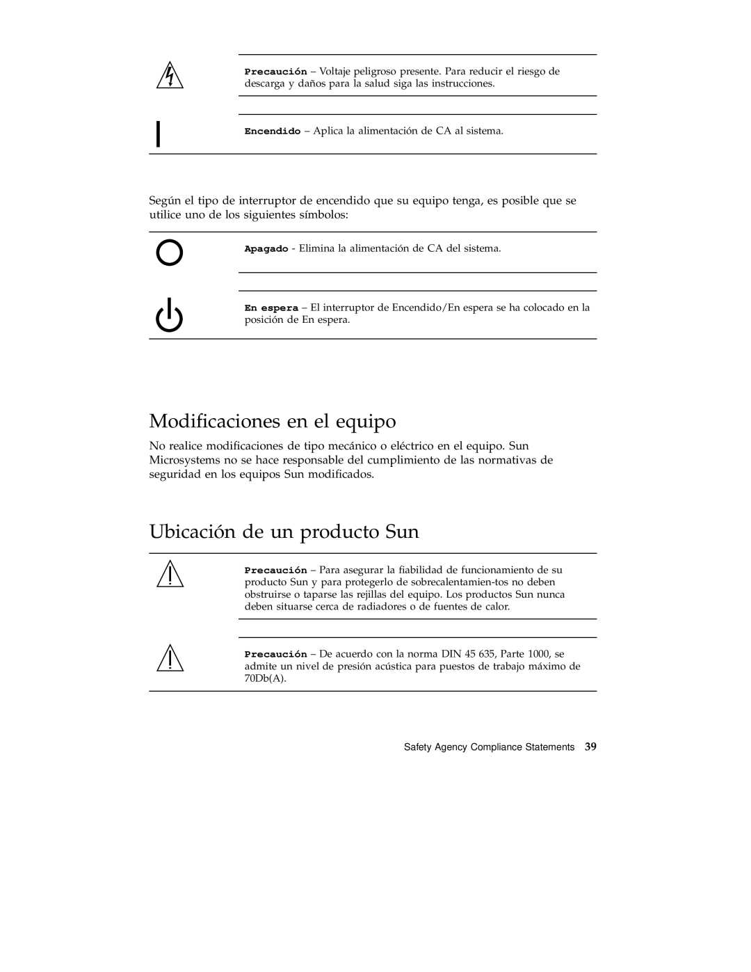 Sun Microsystems 220R service manual Modiﬁcaciones en el equipo, Ubicación de un producto Sun 