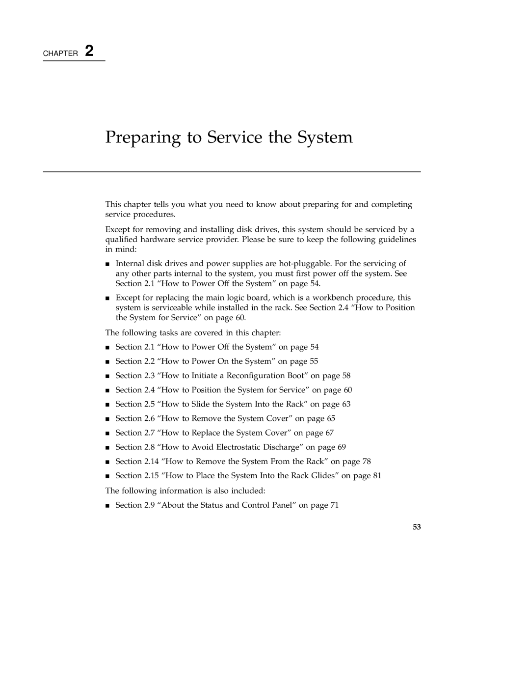 Sun Microsystems 220R service manual Preparing to Service the System 