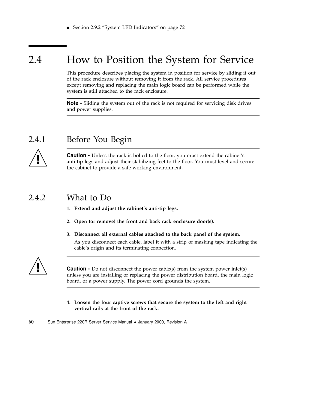 Sun Microsystems 220R service manual How to Position the System for Service, Before You Begin What to Do 