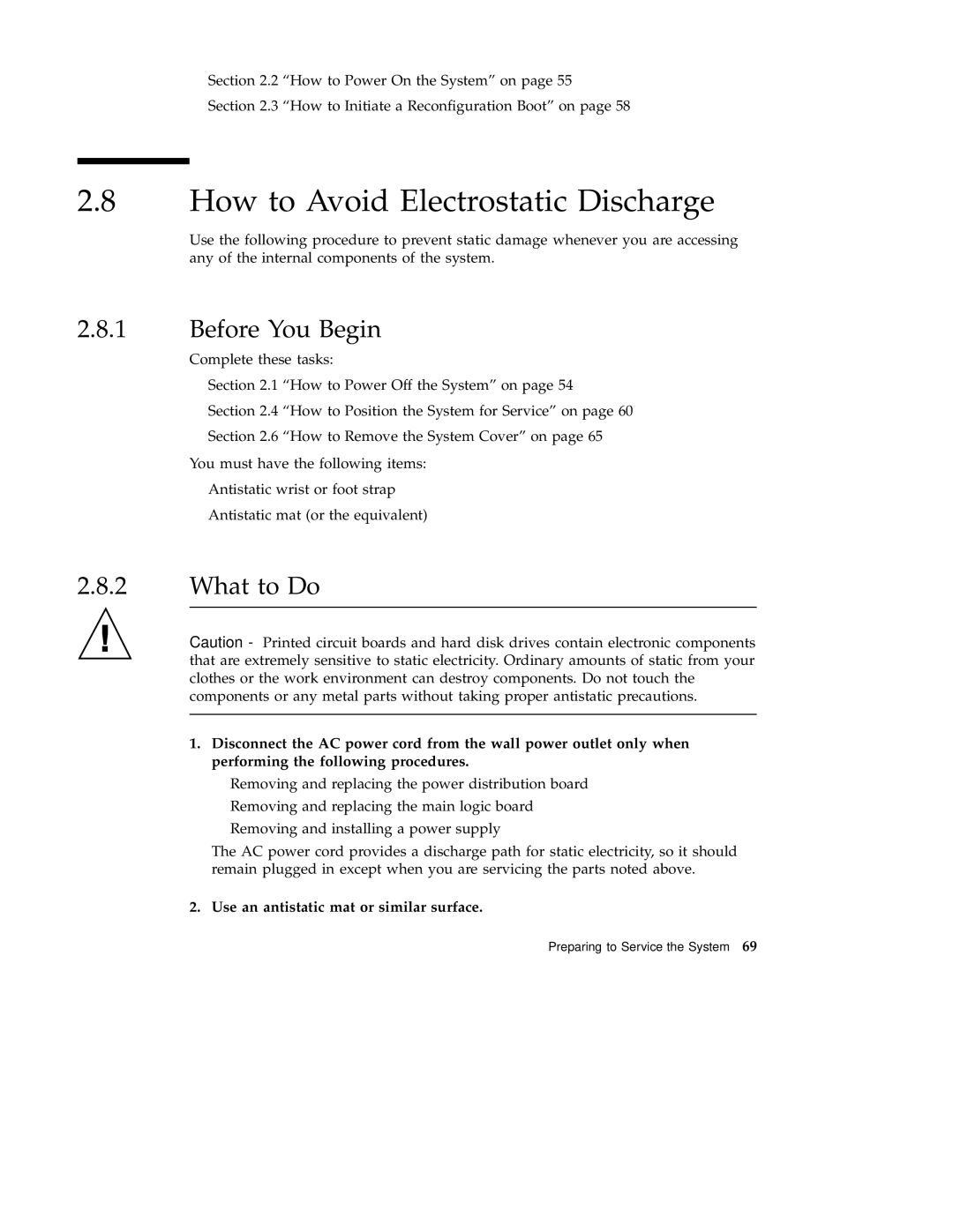 Sun Microsystems 220R service manual How to Avoid Electrostatic Discharge, Use an antistatic mat or similar surface 