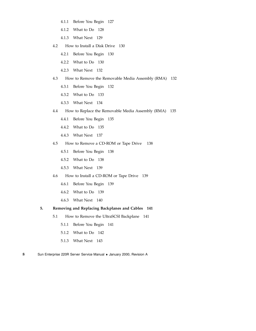 Sun Microsystems 220R service manual Removing and Replacing Backplanes and Cables 